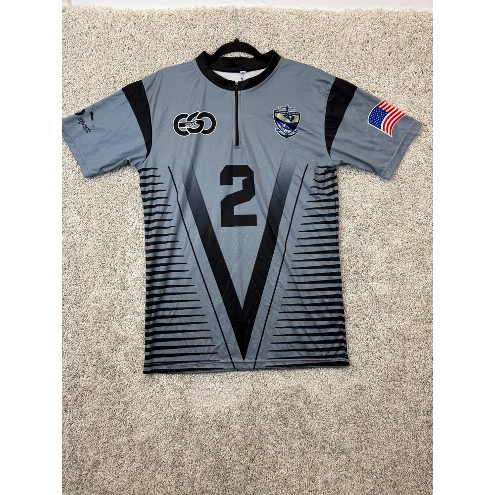 Charleston FC #2 Soccer Jersey Men's L Gray Black USA Flag 3B Sport Quarter Zip